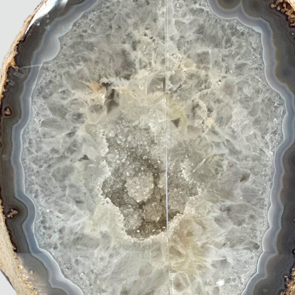 XL Crystal Bookends w/ Geode Center, Large Stone Bookends, Authentic Agate (FL) - Picture 4 of 15